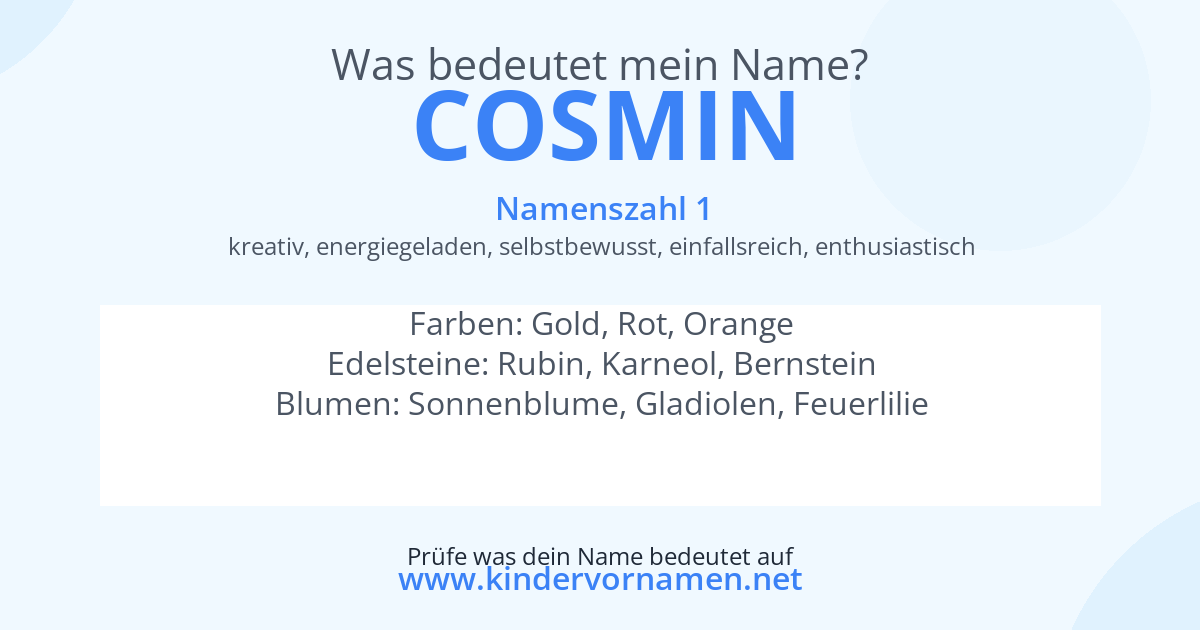 Was bedeutet der Name Cosmin?