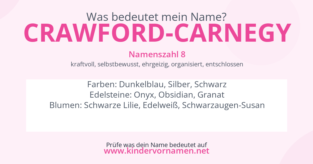 Was bedeutet der Name Crawford-Carnegy?