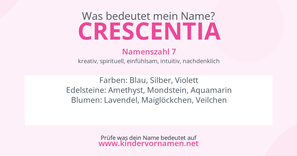 Was bedeutet der Name Crescentia?