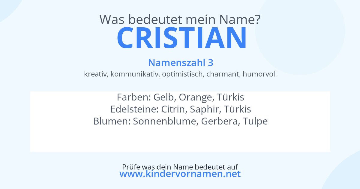 Was bedeutet der Name Cristian?