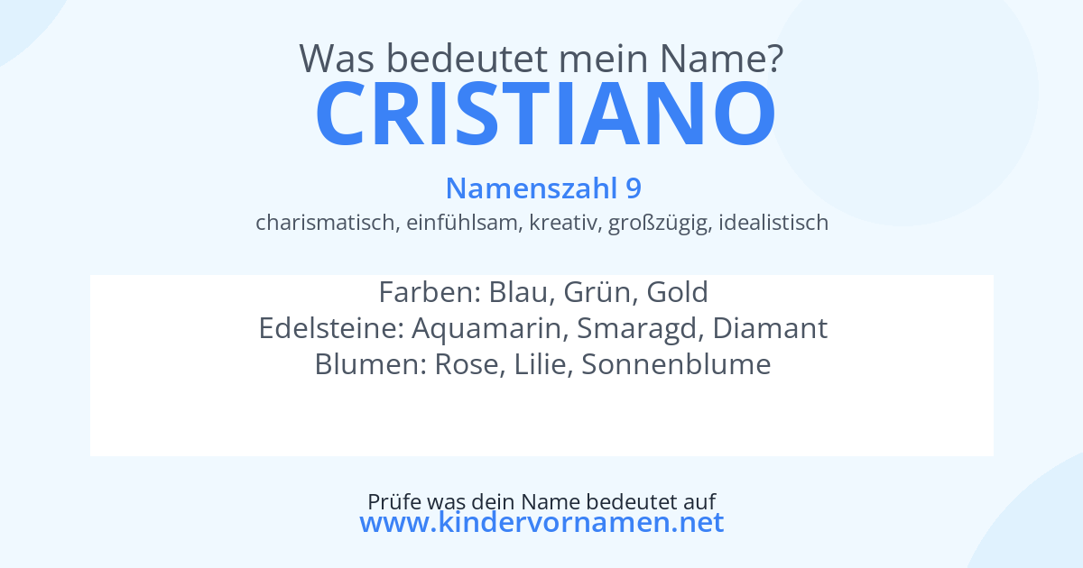 Was bedeutet der Name Cristiano?