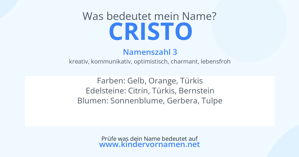 Was bedeutet der Name Cristo?