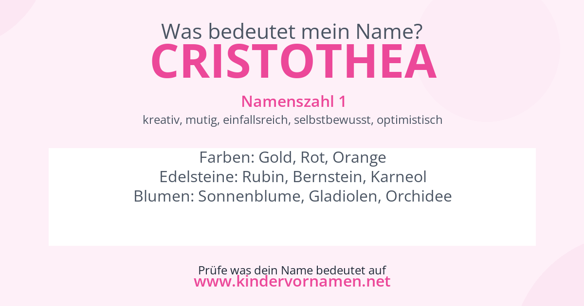 Was bedeutet der Name Cristothea?