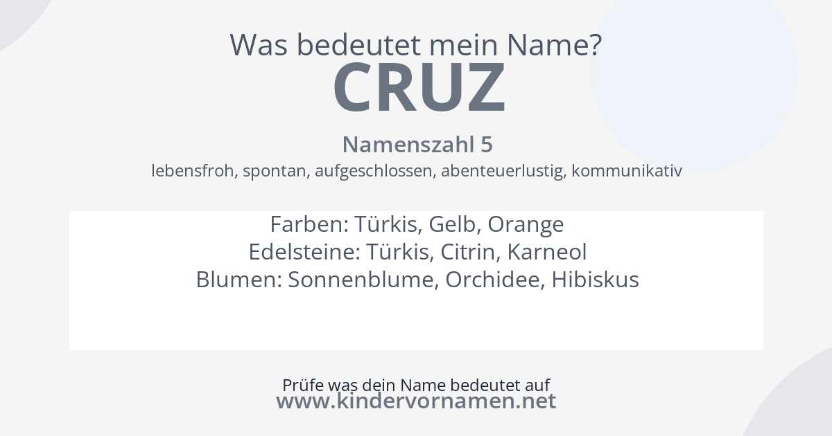 Was bedeutet der Name Cruz?