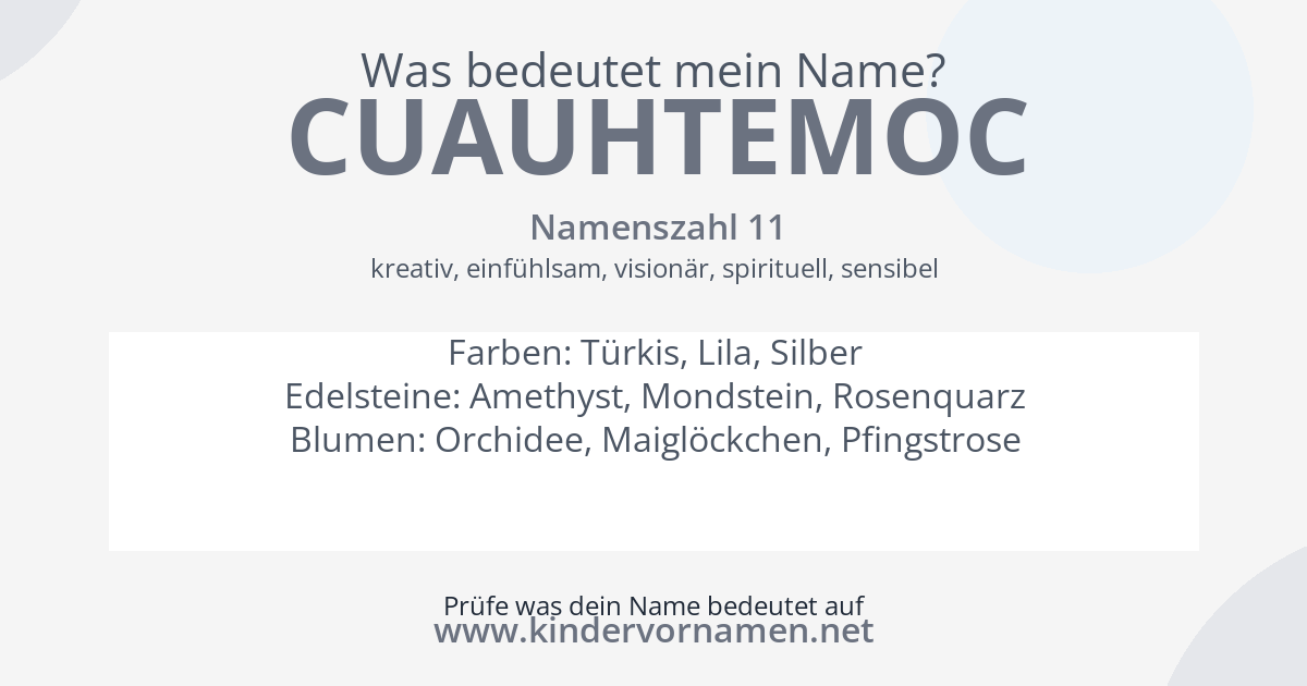 Was bedeutet der Name Cuauhtemoc?