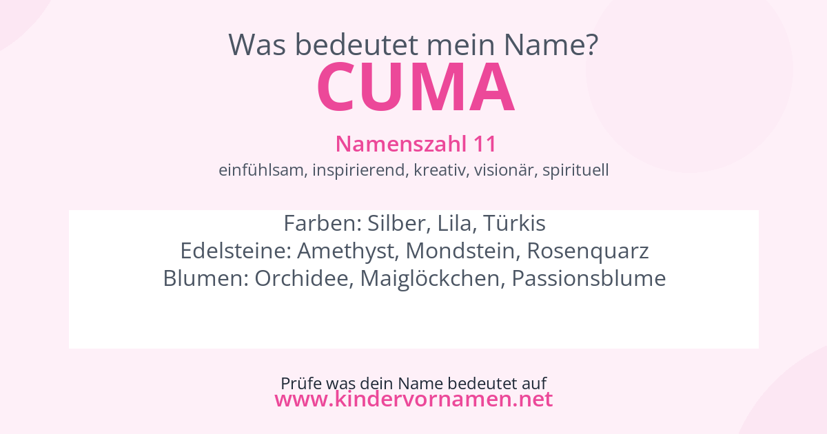 Was bedeutet der Name Cuma?