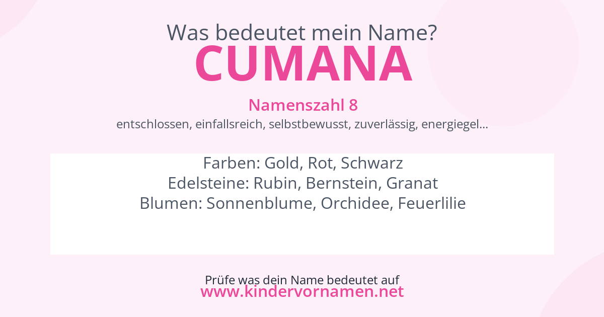 Was bedeutet der Name Cumana?