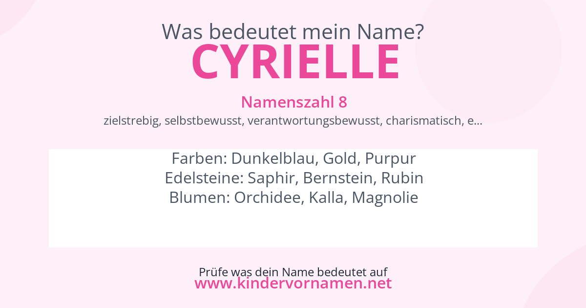 Was bedeutet der Name Cyrielle?