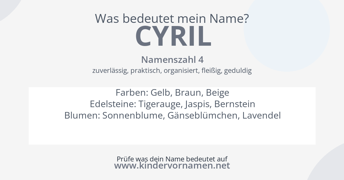 Was bedeutet der Name Cyril?
