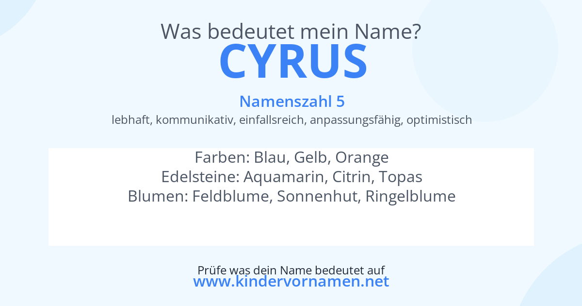 Was bedeutet der Name Cyrus?