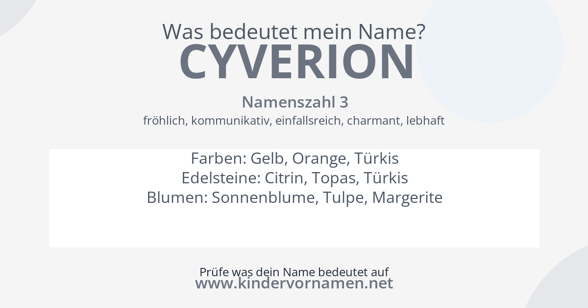 Was bedeutet der Name Cyverion?