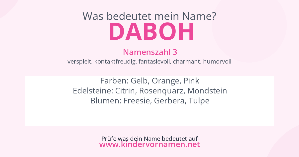 Was bedeutet der Name Daboh?