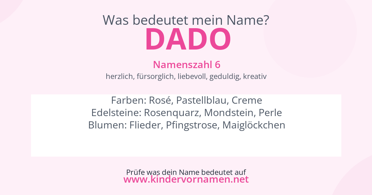 Was bedeutet der Name Dado?