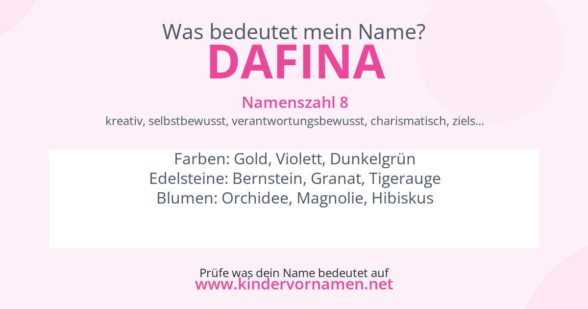 Was bedeutet der Name Dafina?