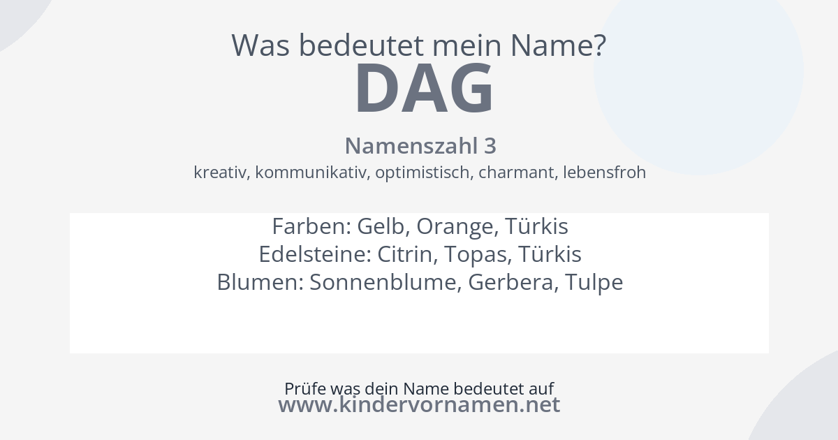 Was bedeutet der Name Dag?