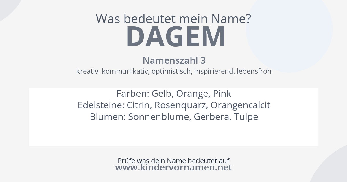 Was bedeutet der Name Dagem?