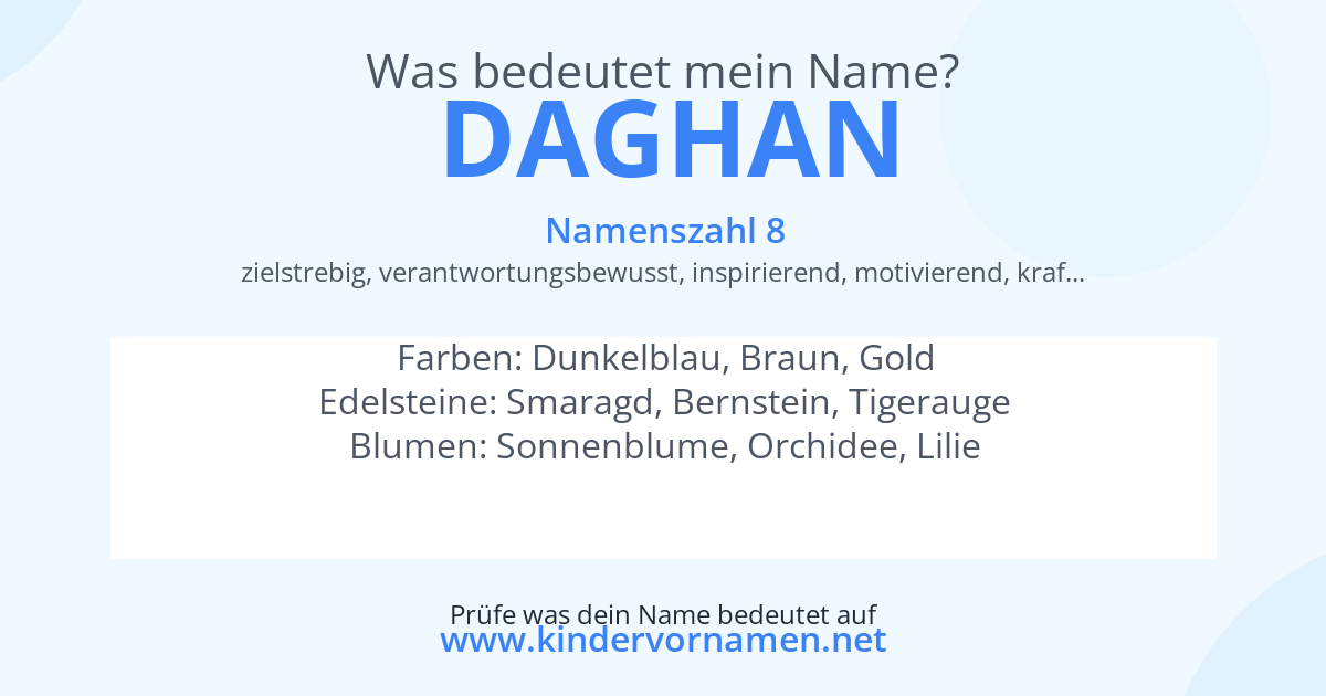 Was bedeutet der Name Daghan?