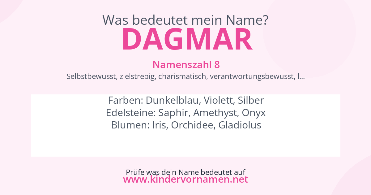 Was bedeutet der Name Dagmar?