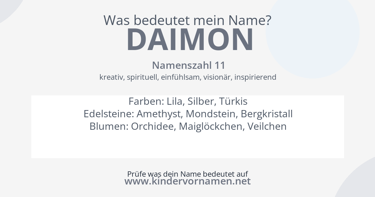 Was bedeutet der Name Daimon?