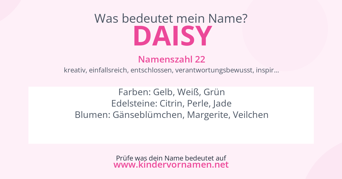 Was bedeutet der Name Daisy?