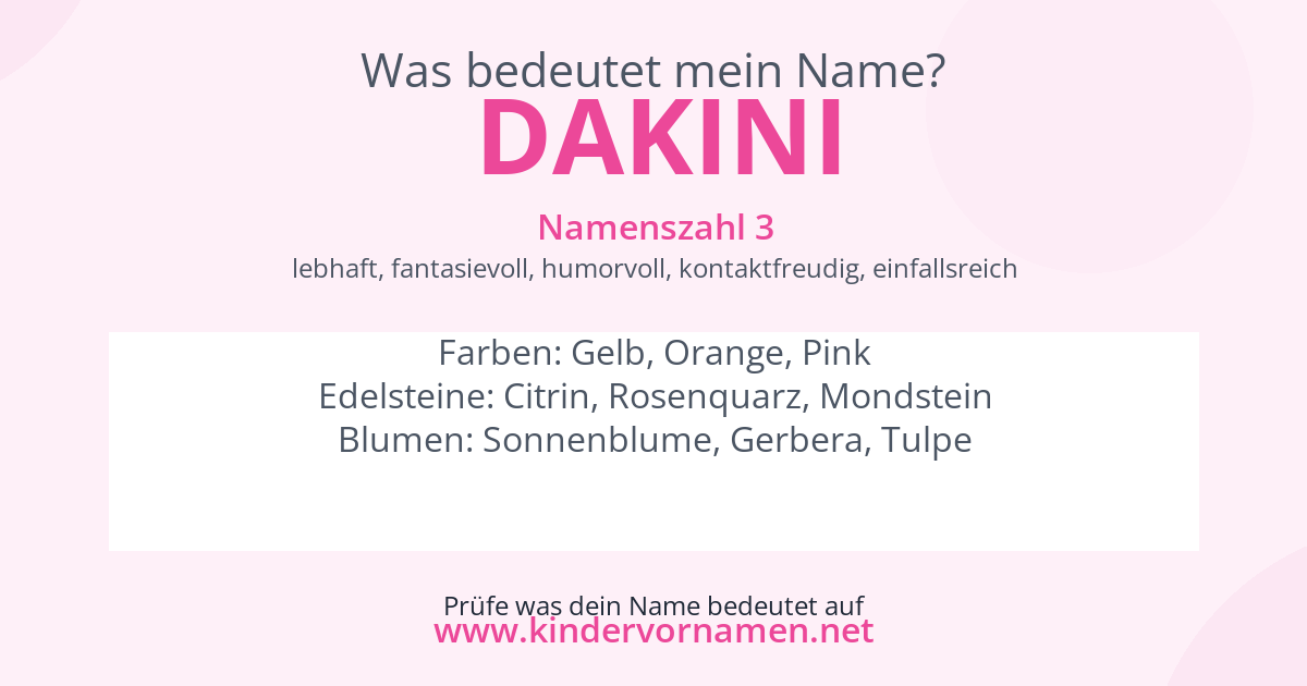 Was bedeutet der Name Dakini?