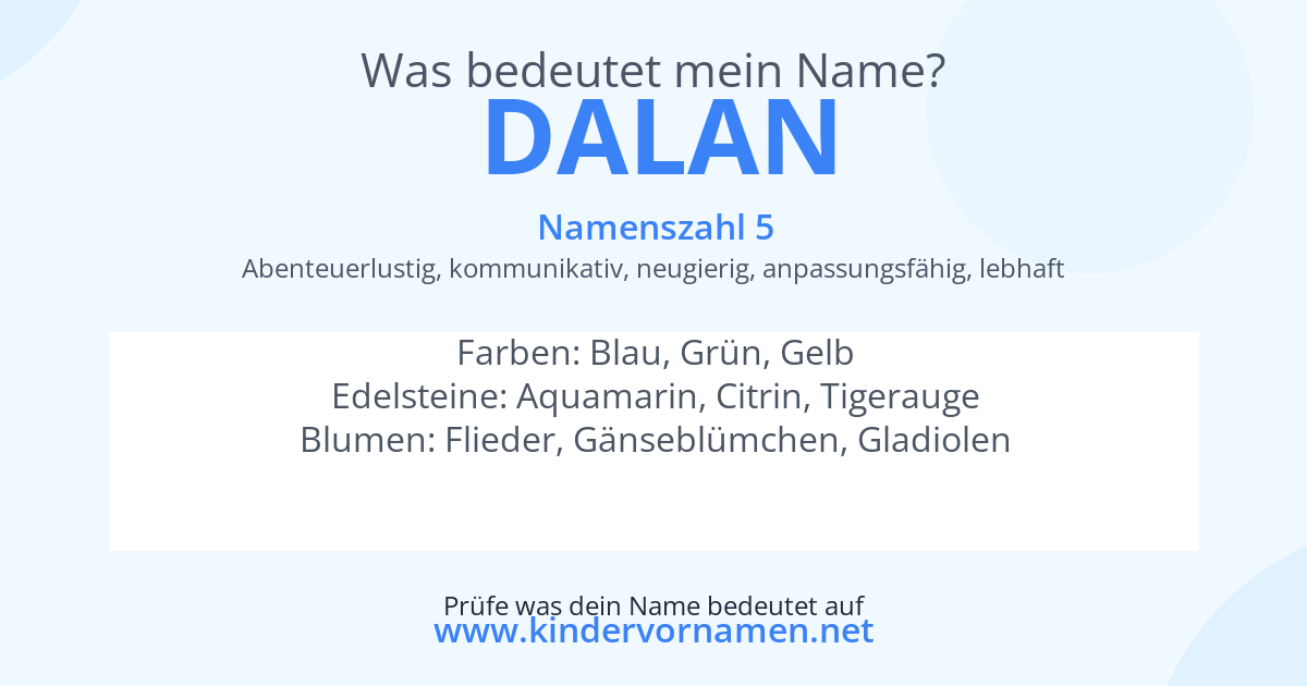 Was bedeutet der Name Dalan?