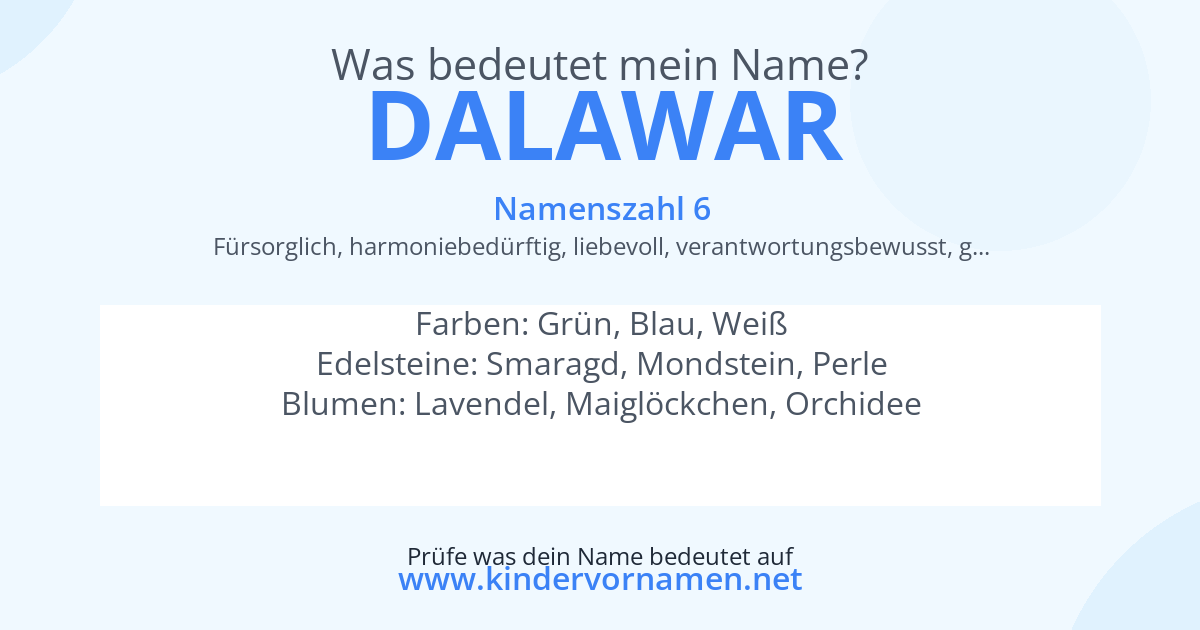 Was bedeutet der Name Dalawar?