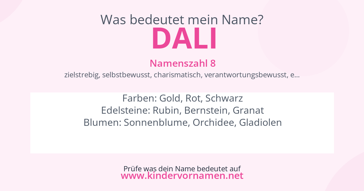 Was bedeutet der Name Dali?