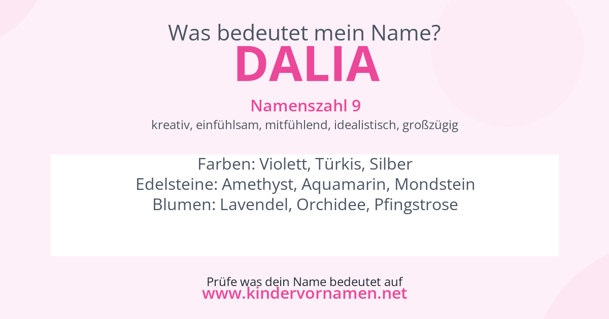 Was bedeutet der Name Dalia?