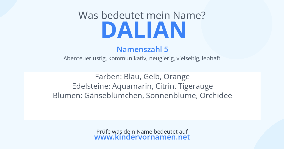 Was bedeutet der Name Dalian?