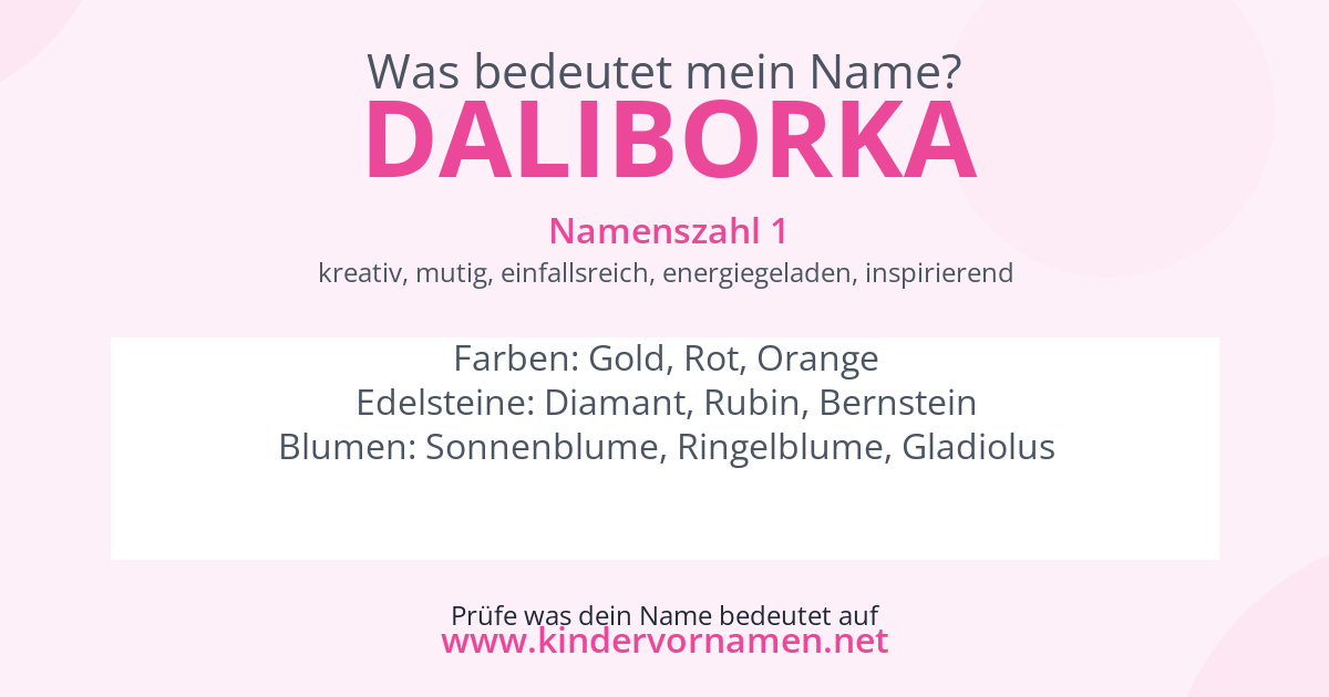 Was bedeutet der Name Daliborka?
