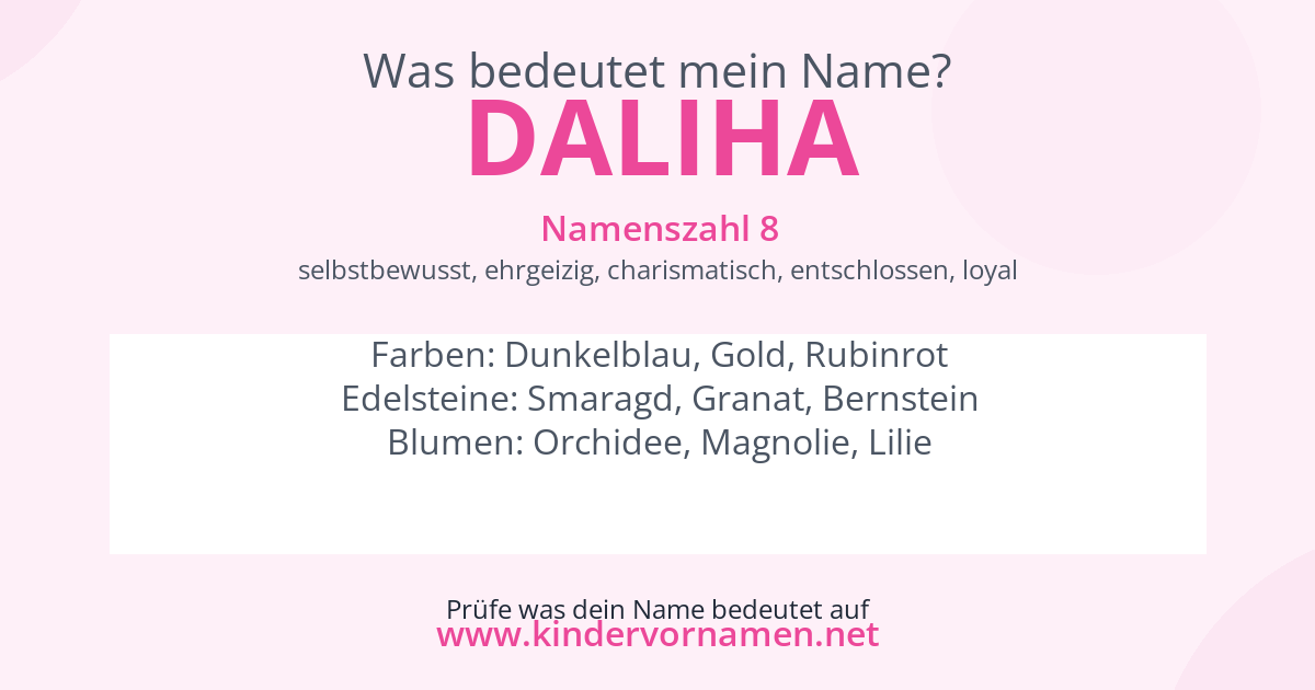 Was bedeutet der Name Daliha?
