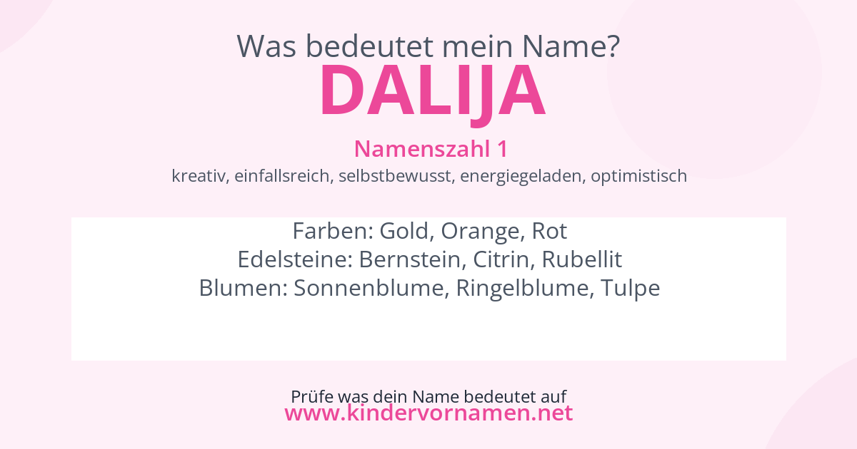 Was bedeutet der Name Dalija?