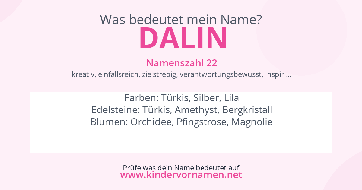 Was bedeutet der Name Dalin?