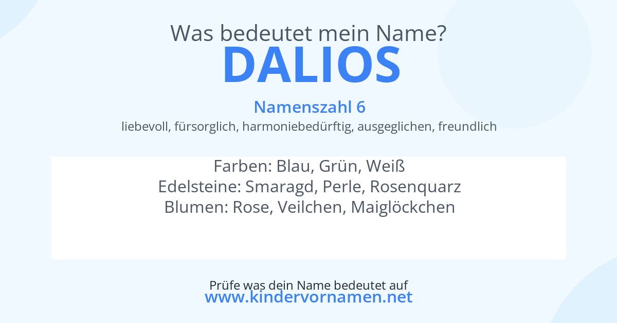 Was bedeutet der Name Dalios?