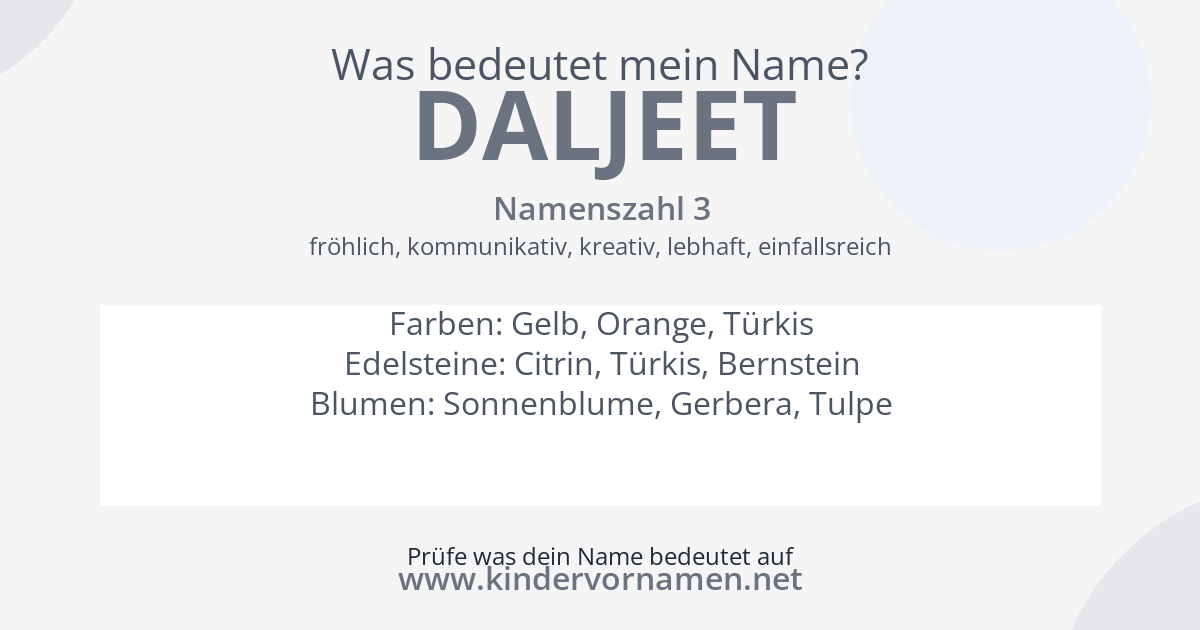 Was bedeutet der Name Daljeet?