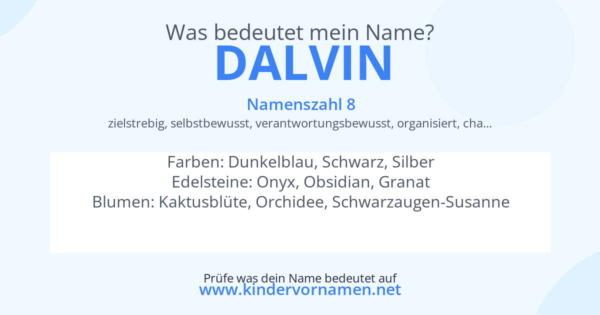 Was bedeutet der Name Dalvin?