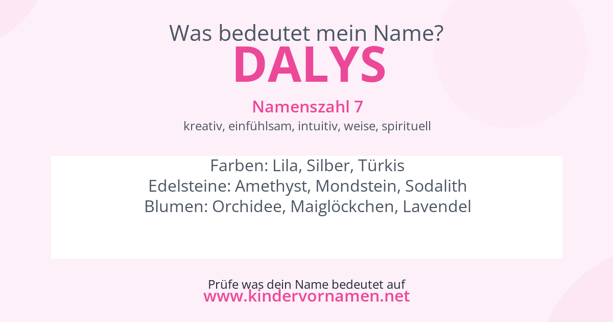 Was bedeutet der Name Dalys?