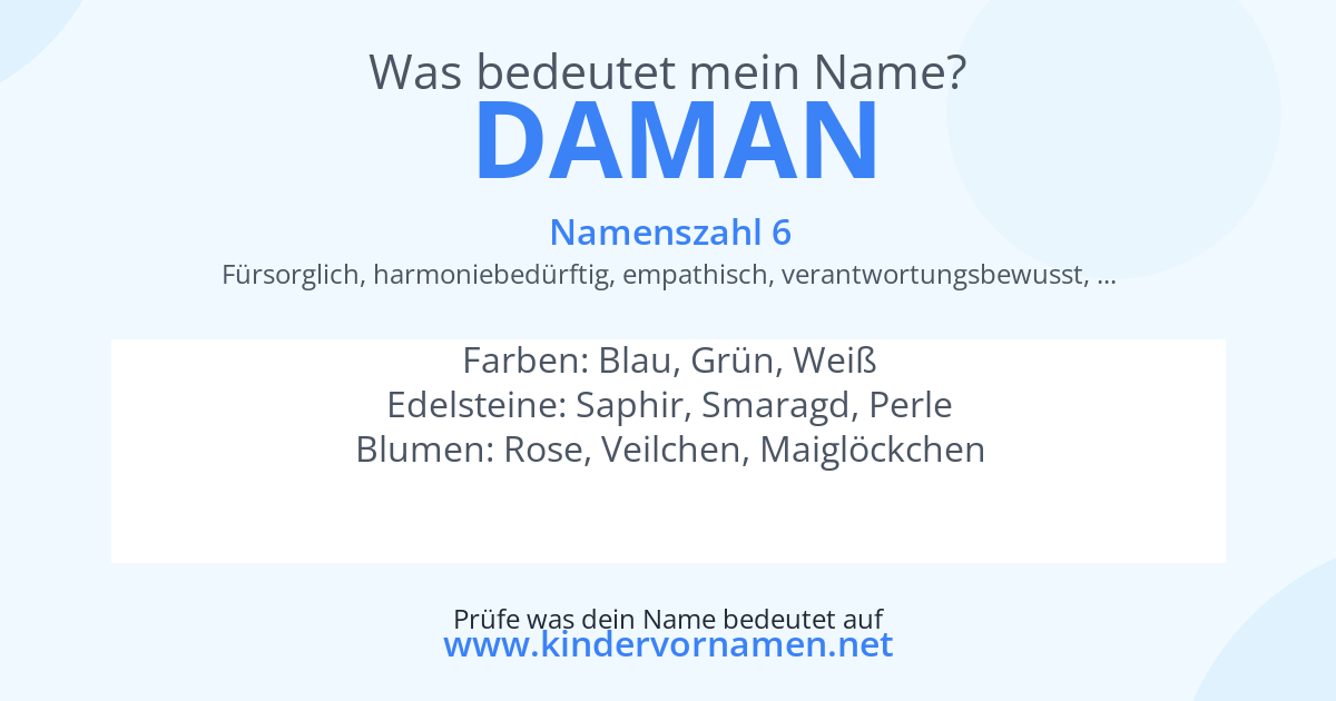 Was bedeutet der Name Daman?