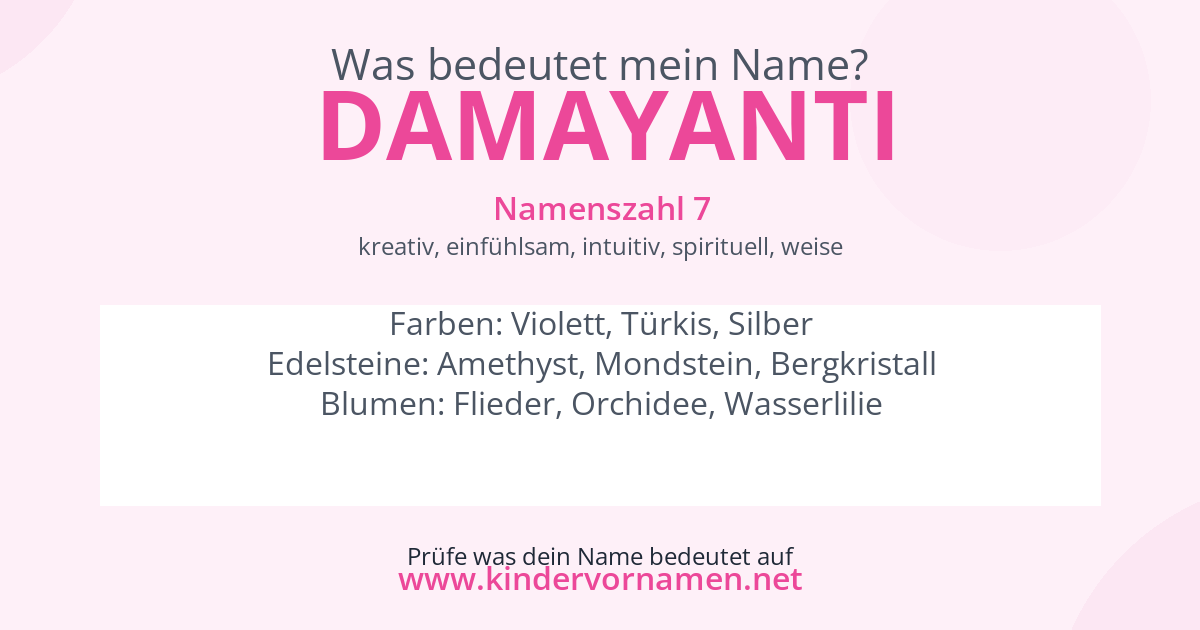 Was bedeutet der Name Damayanti?
