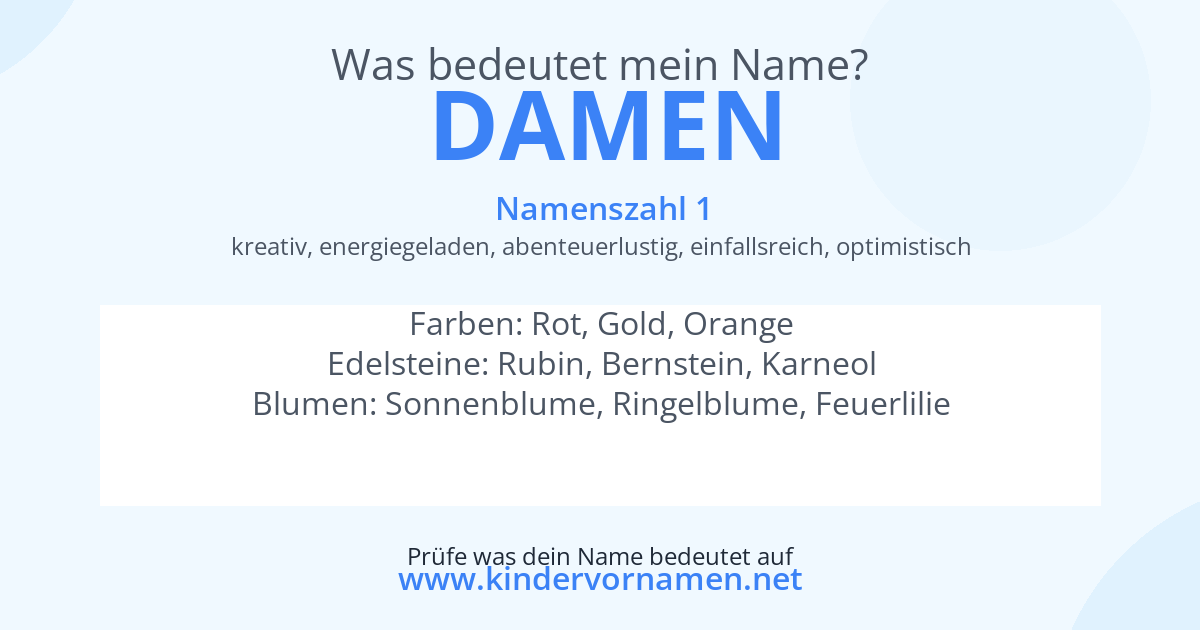 Was bedeutet der Name Damen?
