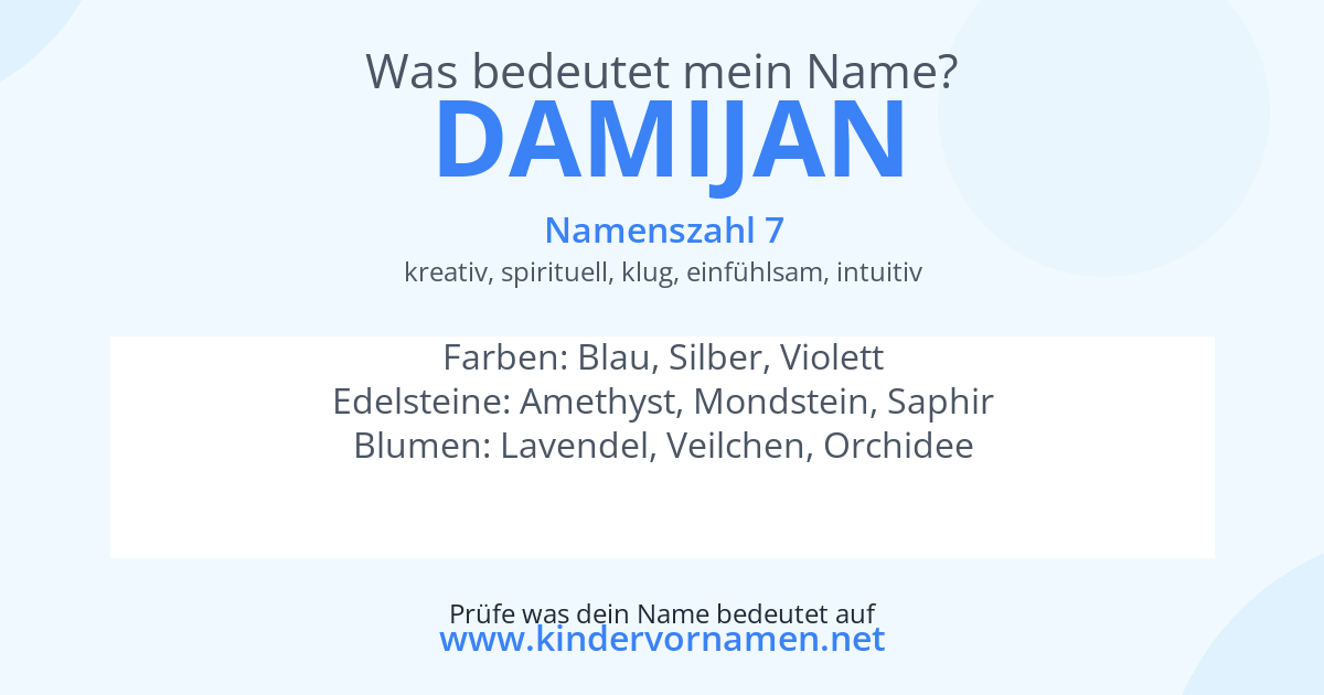 Was bedeutet der Name Damijan?