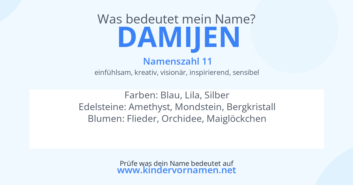 Was bedeutet der Name Damijen?