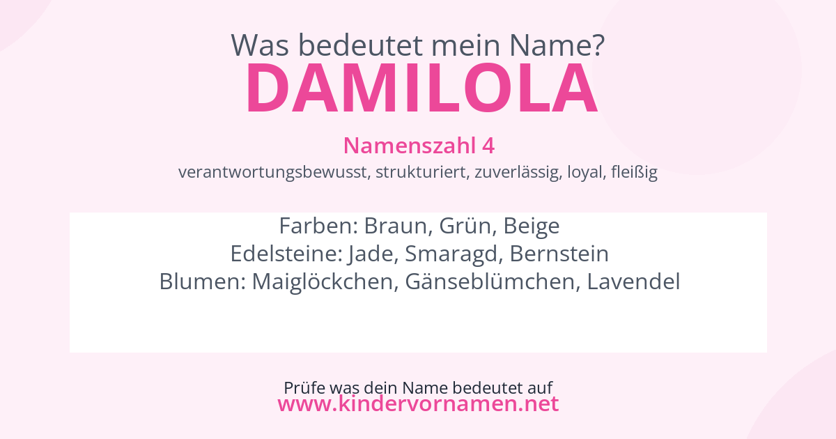 Was bedeutet der Name Damilola?