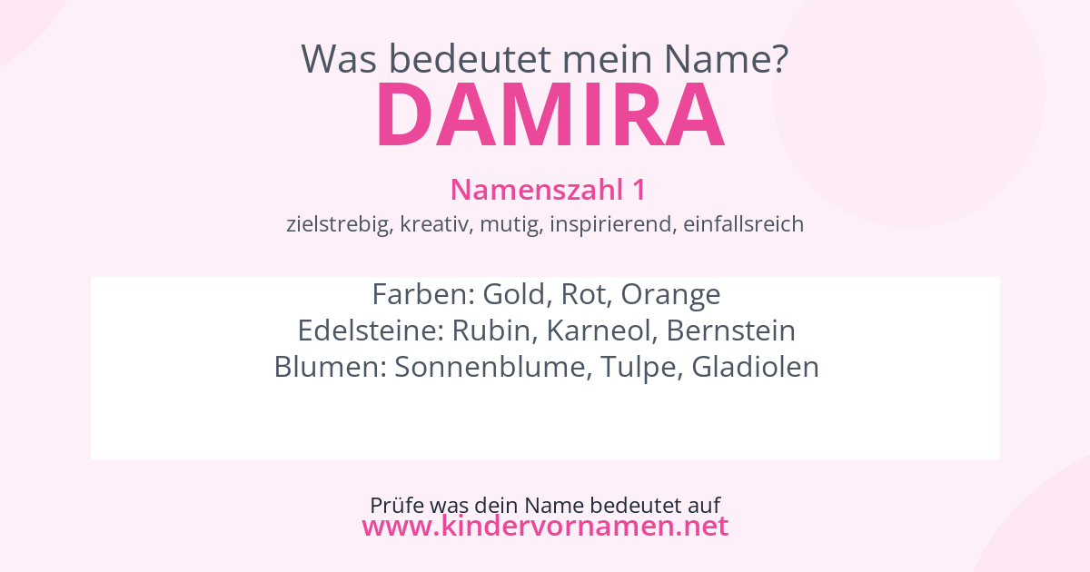 Was bedeutet der Name Damira?