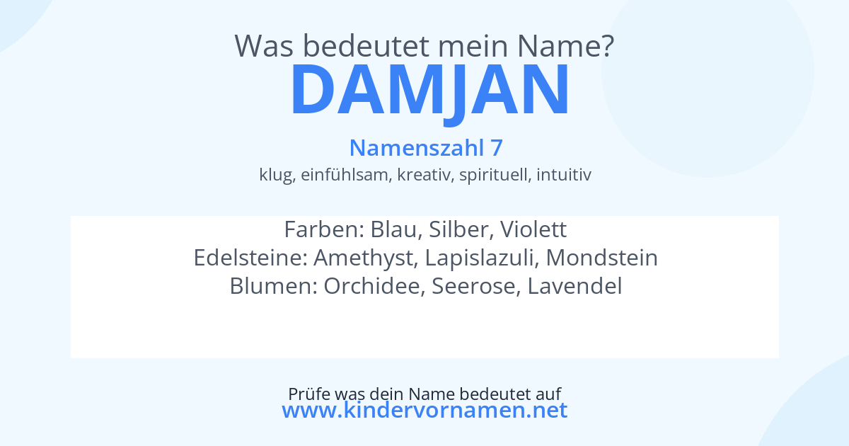 Was bedeutet der Name Damjan?