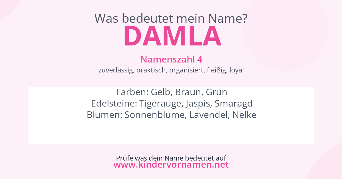 Was bedeutet der Name Damla?