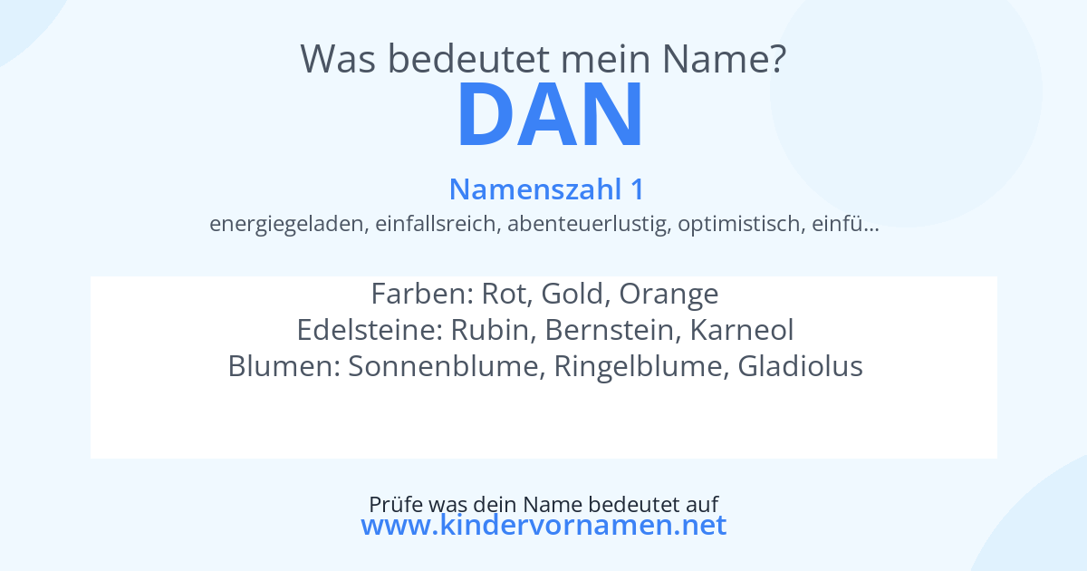 Was bedeutet der Name Dan?