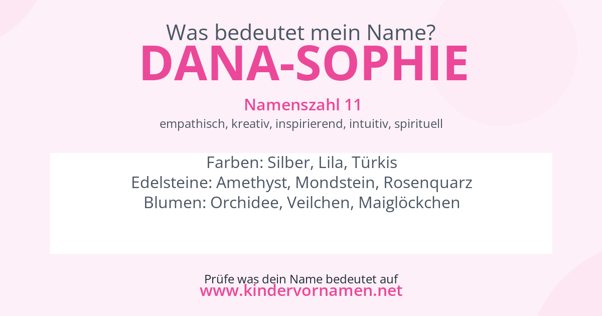 Was bedeutet der Name Dana-Sophie?