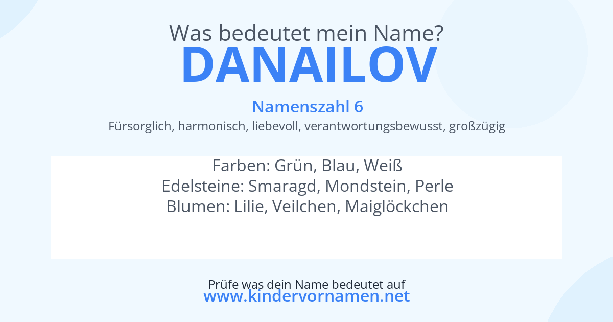 Was bedeutet der Name Danailov?